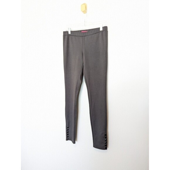 Alice Olivia Ponte Pants Gray Snap Ankle Size Medium - Picture 2 of 12